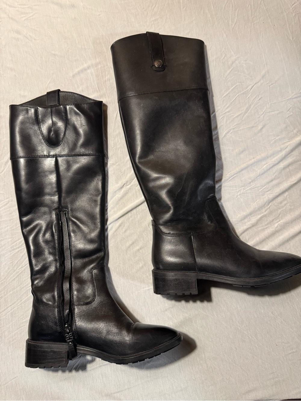 Sam Edelman Annabel Black Leather Knee-High Boots Size 6M